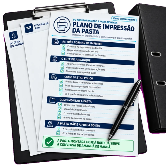 Bônus 5, Plano de Impressão da Pasta
